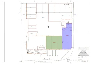 Butikslokal ritning med ytor